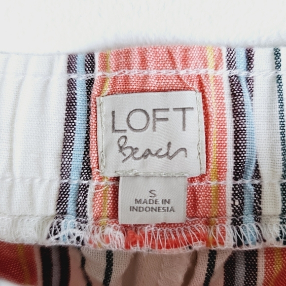 Loft Beach Striped Linen Blend Pants, size Small - Picture 3 of 8